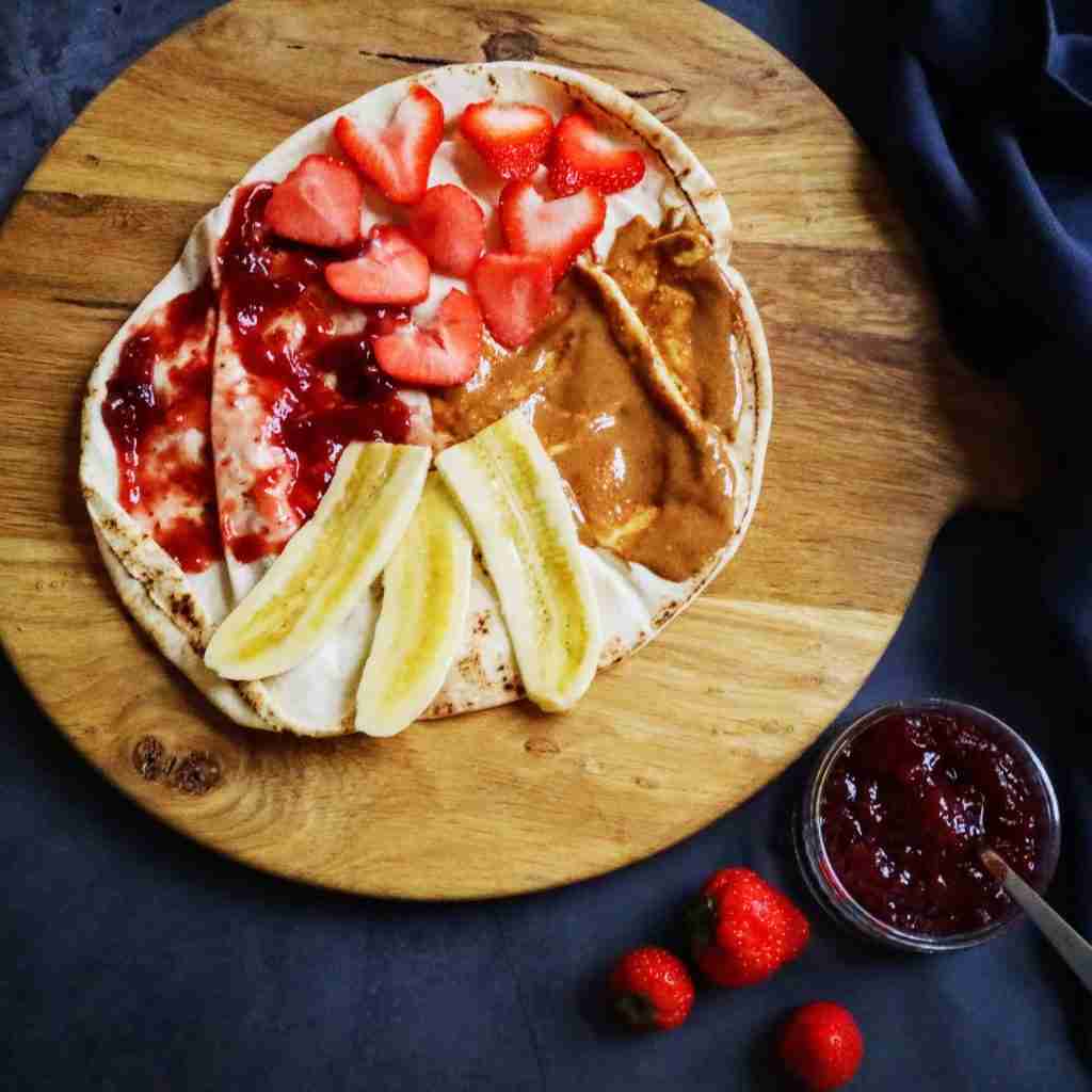 Tosti pindakaas/banaan/jam/aardbei